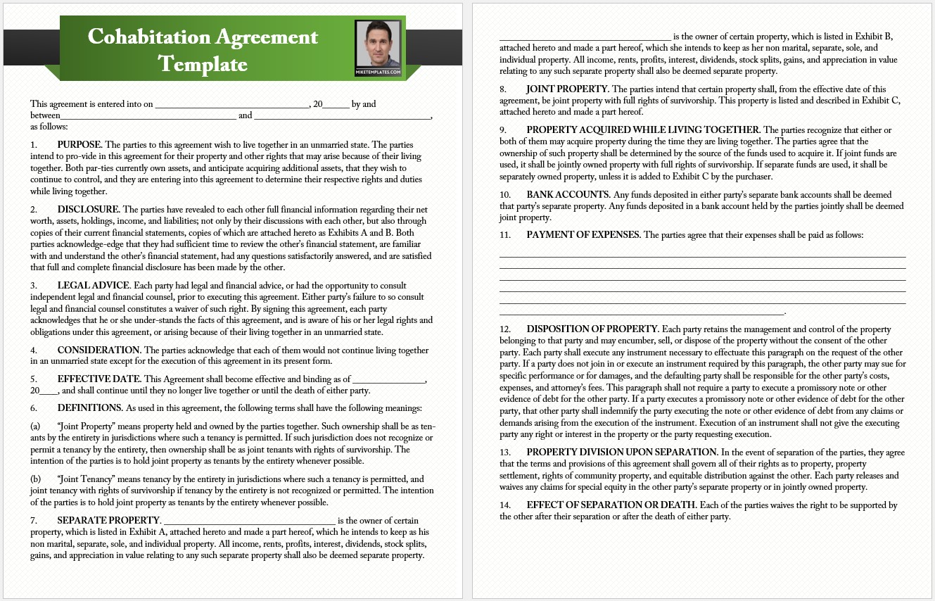Cohabitation Agreement Templates 01....