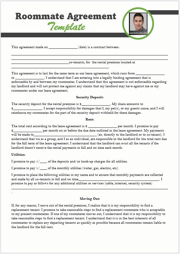 Roommate Agreement Template 01....
