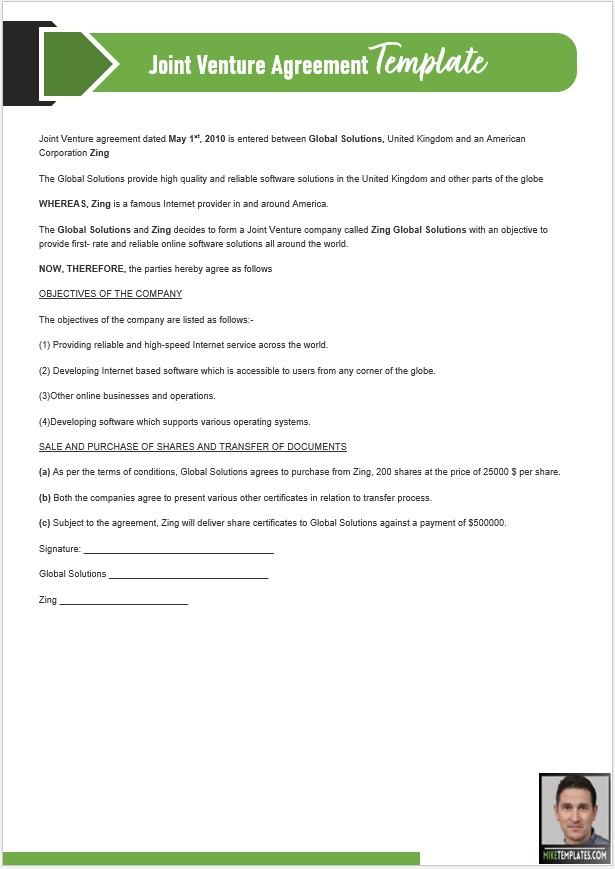 Joint Venture Agreement Template 01....