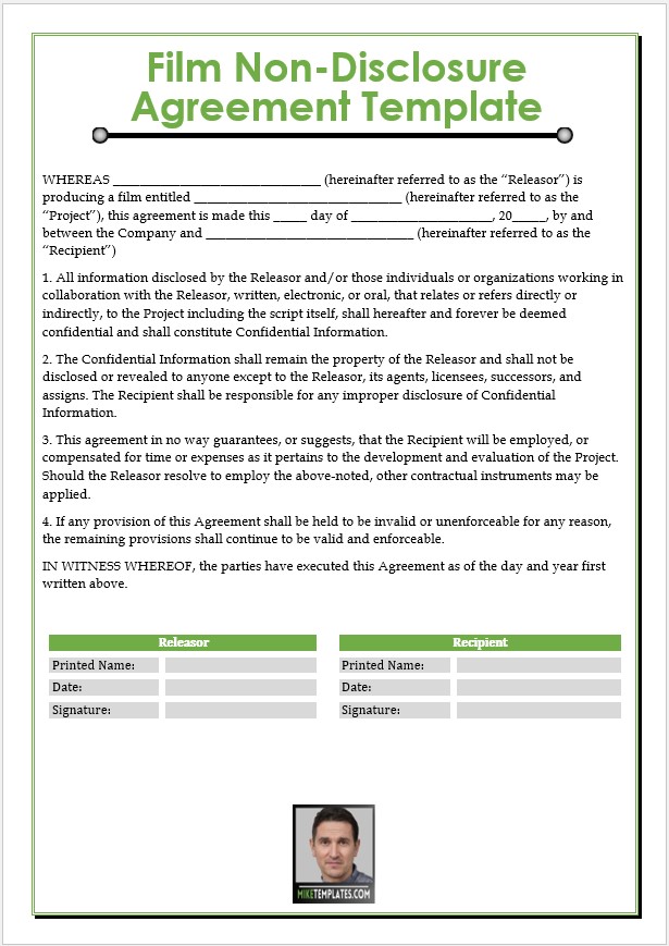 Non-Disclosure Agreement Template 01.....