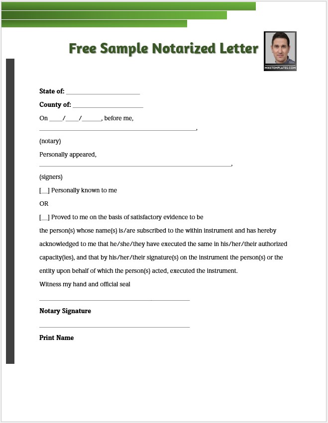 Free Sample Notarized Letter 01....