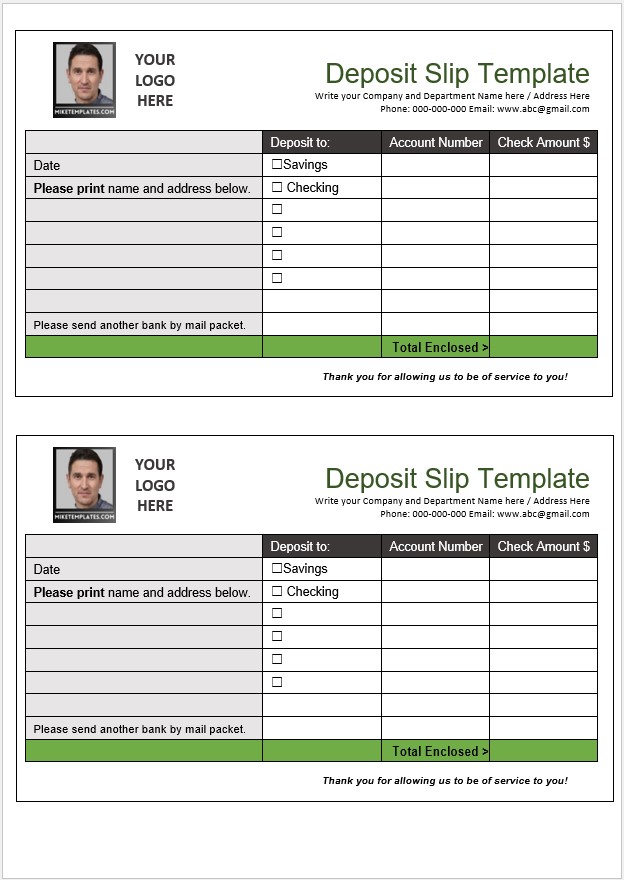 Deposit Slip Template 04