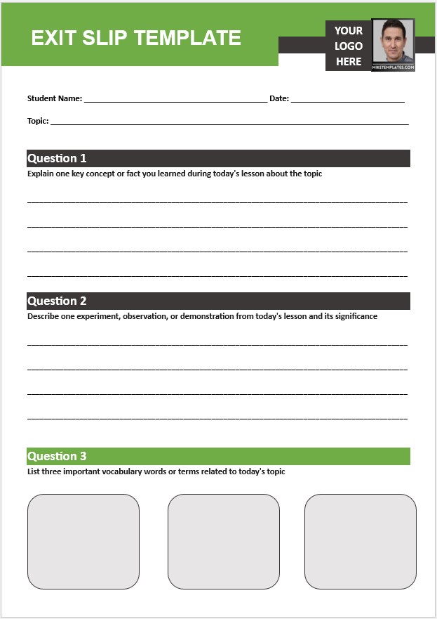 Exit Slip Template 04