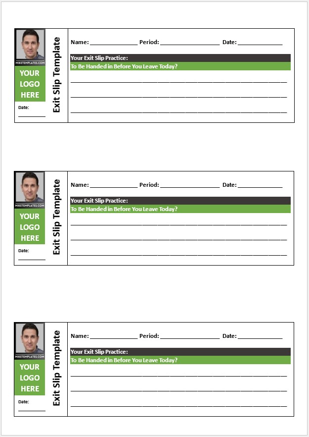 Exit Slip Template 06