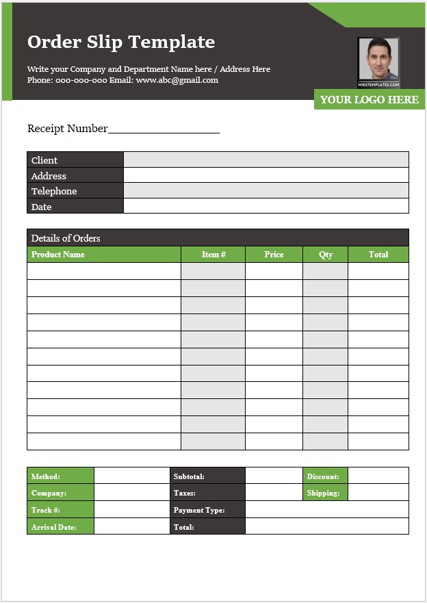 Order Slip Template 04