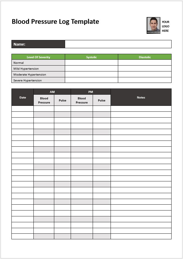 Blood Pressure Log Template 06
