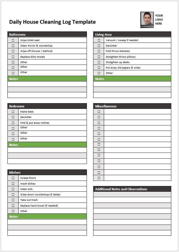 House Cleaning Log Template 06