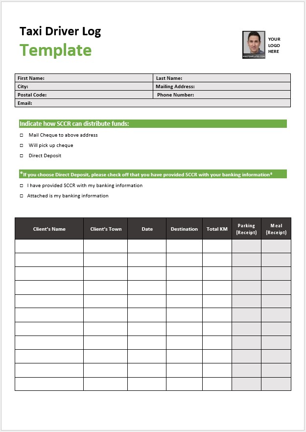 Taxi Driver Log Template 06