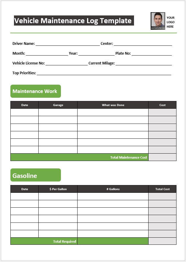 Vehicle Maintenance Log Template 06