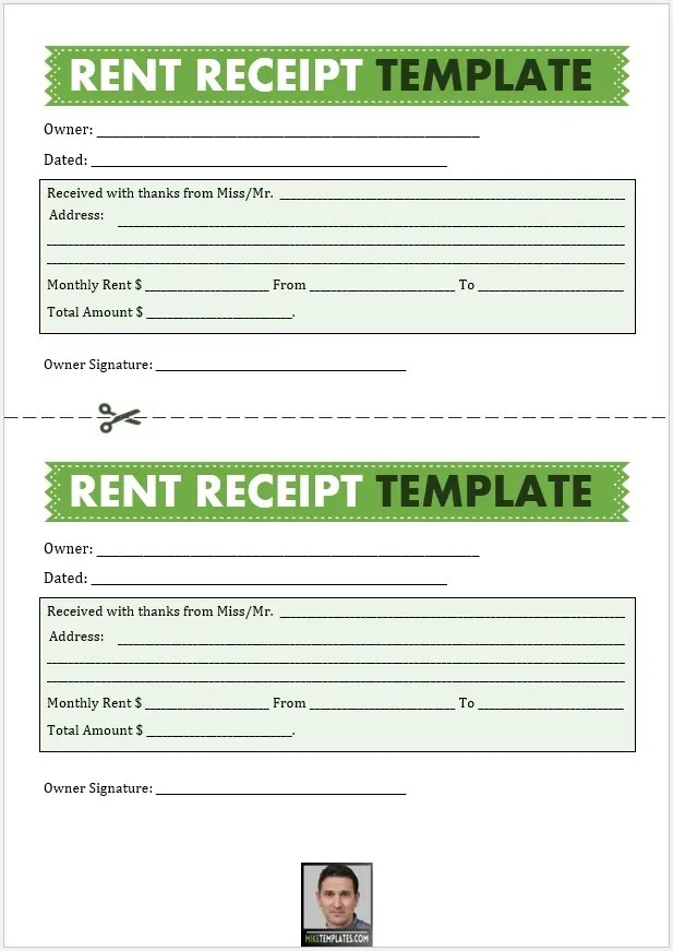 Rent Receipt Template