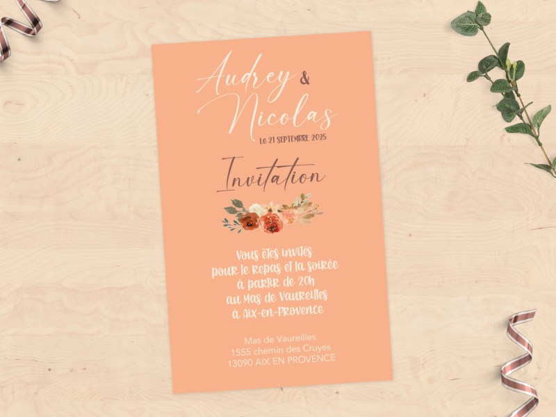 Carton invitation & RSVP – Automne Carton invitation & RSVP - Automne