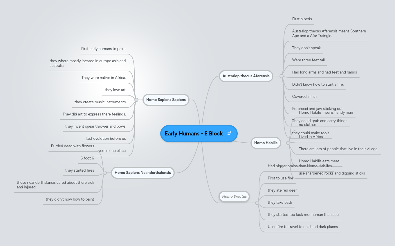 Early Humans E Block Mindmeister Mind Map - Minimal Photo Collection - Mobile Quality
