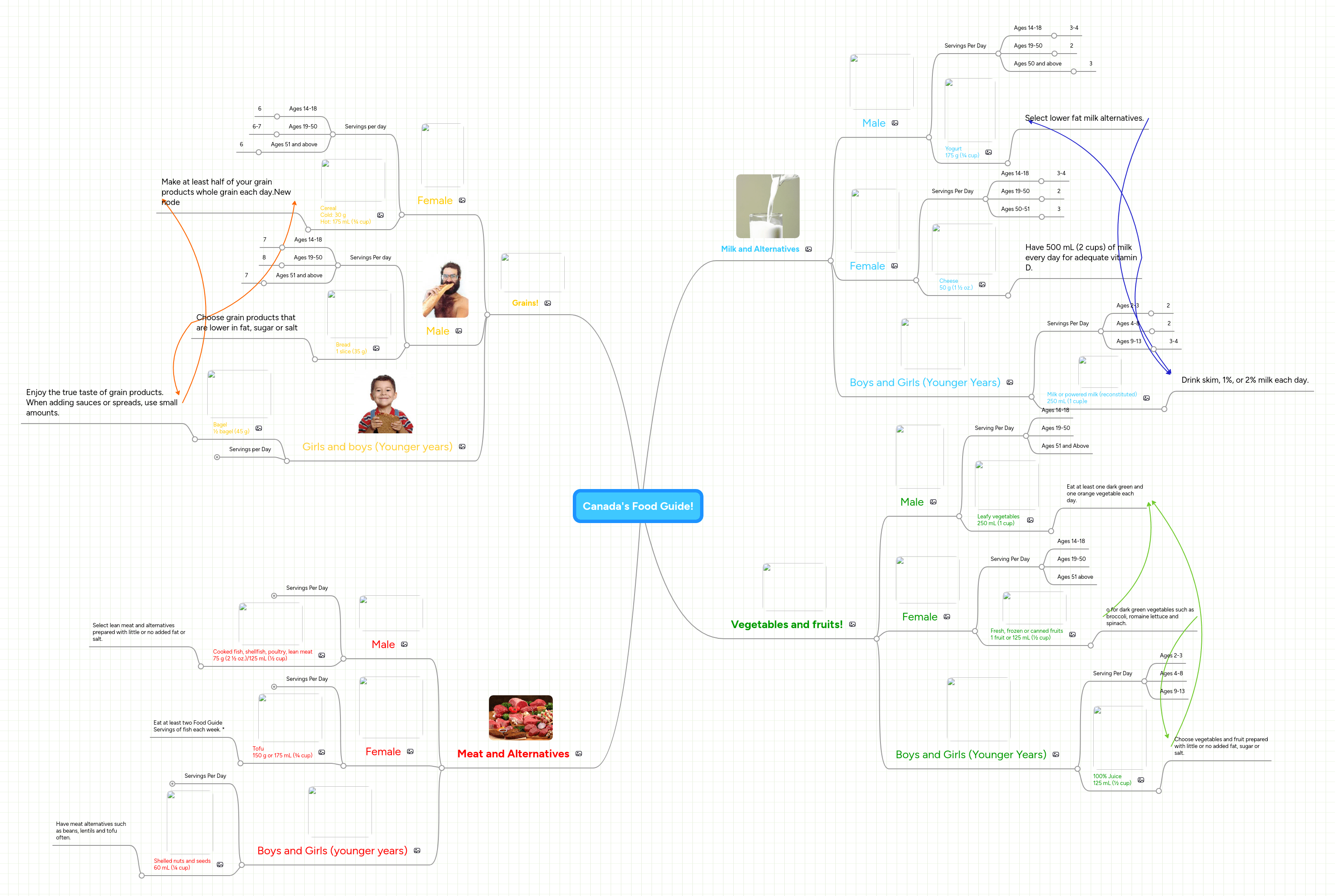 Canada S Food Guide Mindmeister Mind Map