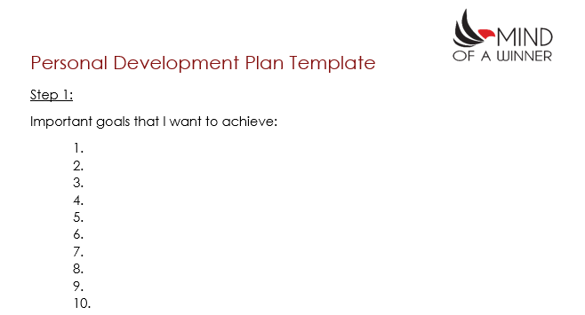 How To Create A Personal Development Plan Mind Of A Winner