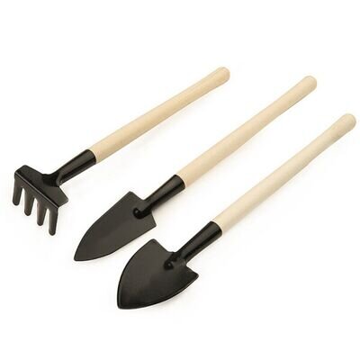 Small and Light Mini Garden Tools Set Wood Handle Metal Head Shovel Rake Spade Small and Light Mini Garden Tools Set Wood Handle Metal Head Shovel Rake Spade