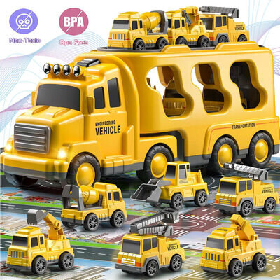 7Pcs/set Mini Alloy Construction Truck Car Model Toy Digger Kids Birthday Gifts 7Pcs/set Mini Alloy Construction Truck Car Model Toy Digger Kids Birthday Gifts