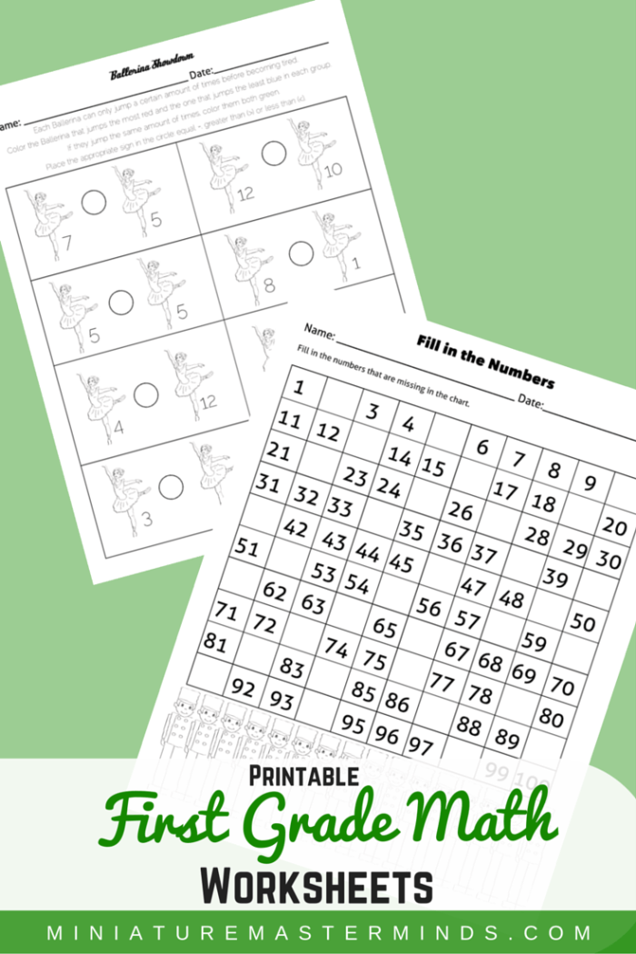 First Grade Math Worksheets