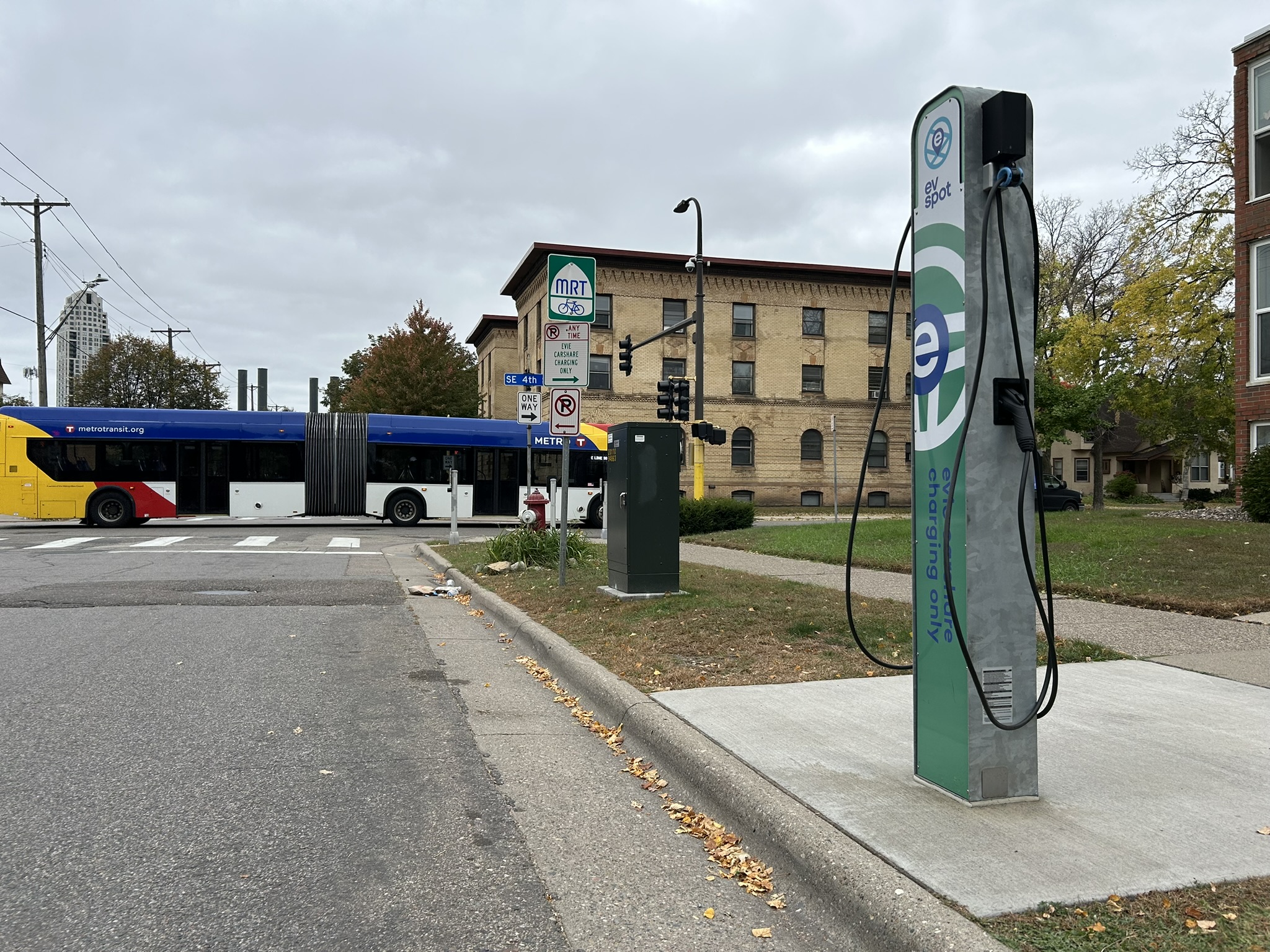 Evie charging station in Southeast Minneapolis