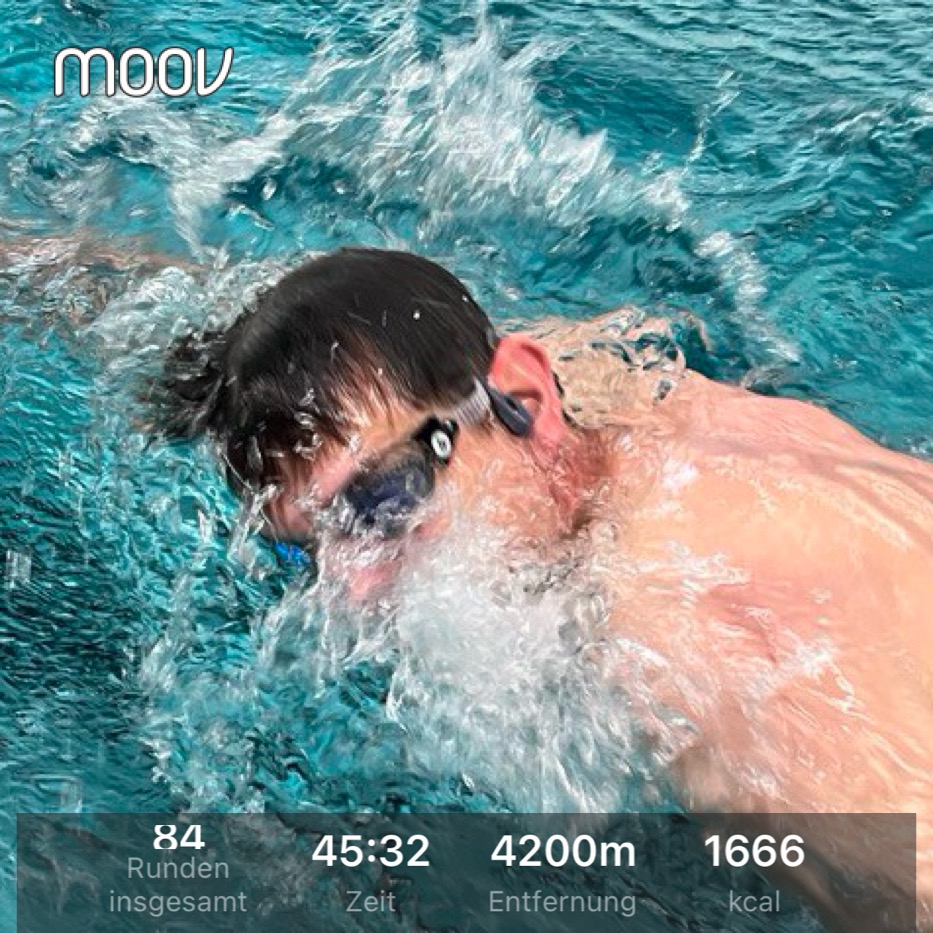 So gut läuft's nur mit Musik! (Da waren aber auf 2500m auch noch Flossen mit im Spiel... :-D)