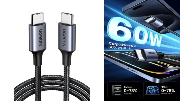 cable UGREEN USB C 60W cable UGREEN USB C 60W