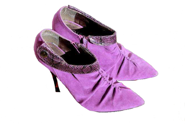 Bottines daim mauve