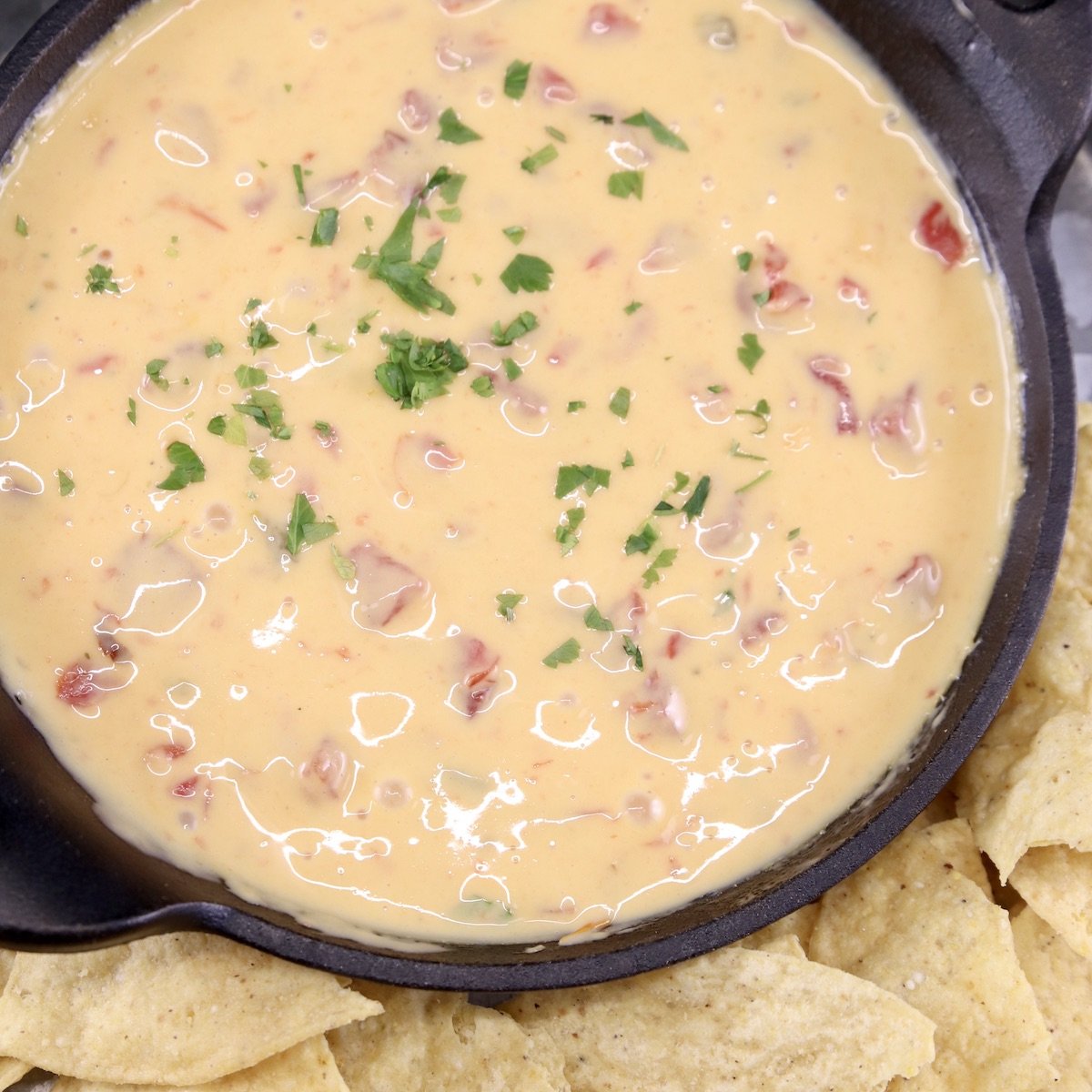 Heat the oil in a saucepan over medium heat. Velveeta Cheese Dip Rotel Queso Miss In The Kitchen