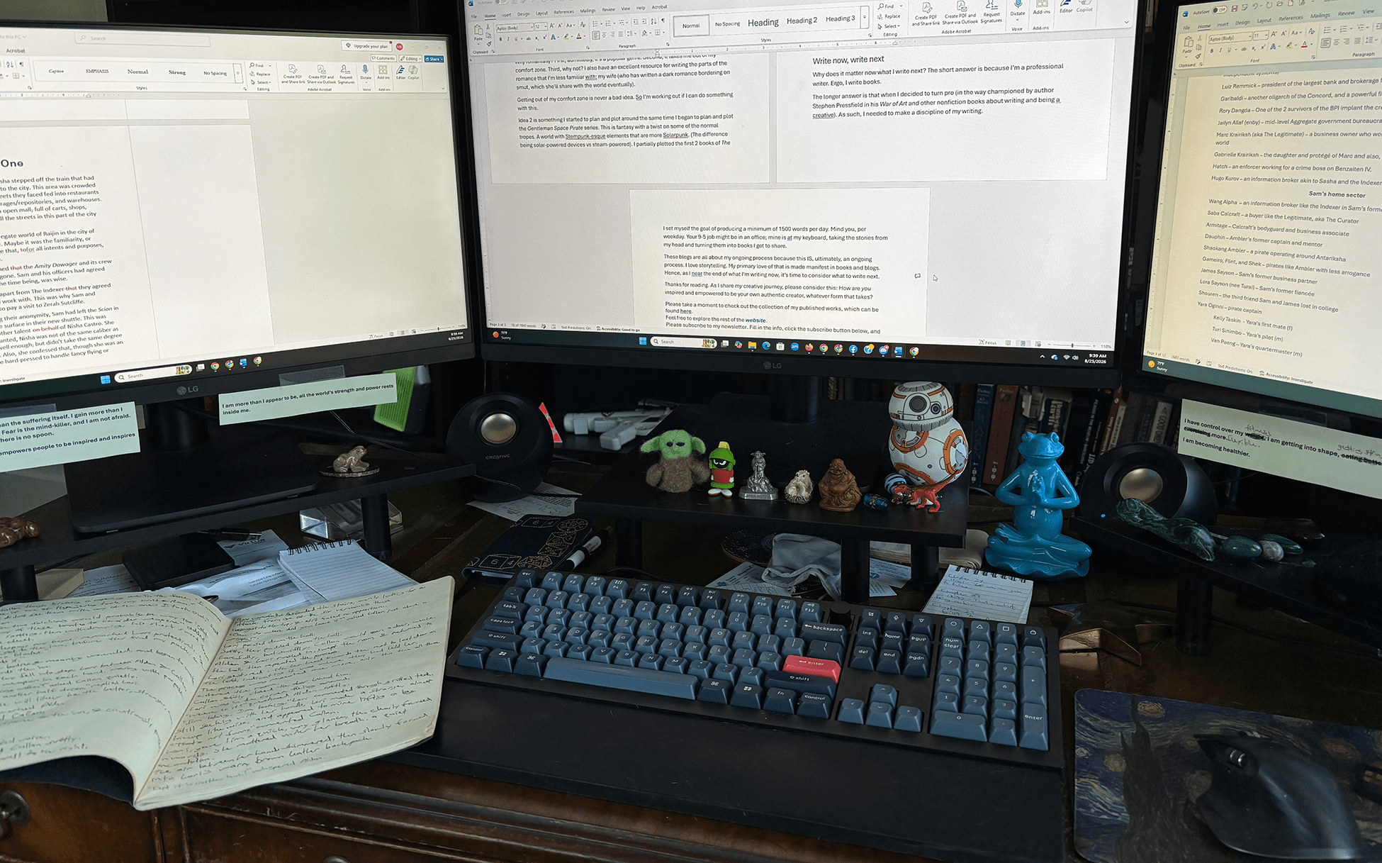 The author's desk. The Dilemma: What Do I Write Next?