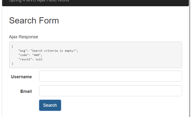 Spring 4 MVC Ajax Hello World Example - Mkyong.com