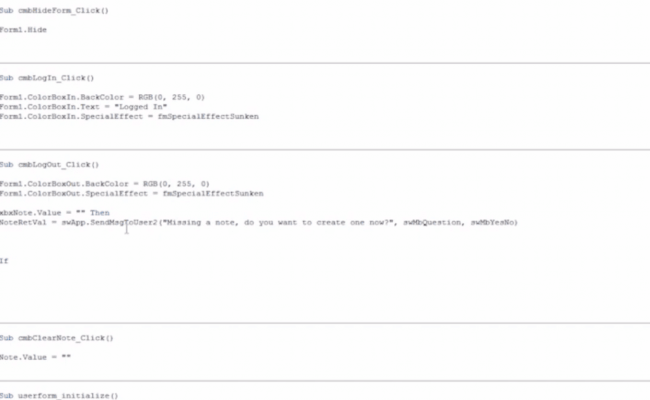 SOLIDWORKS API - Project Time Tracker - Format Forms