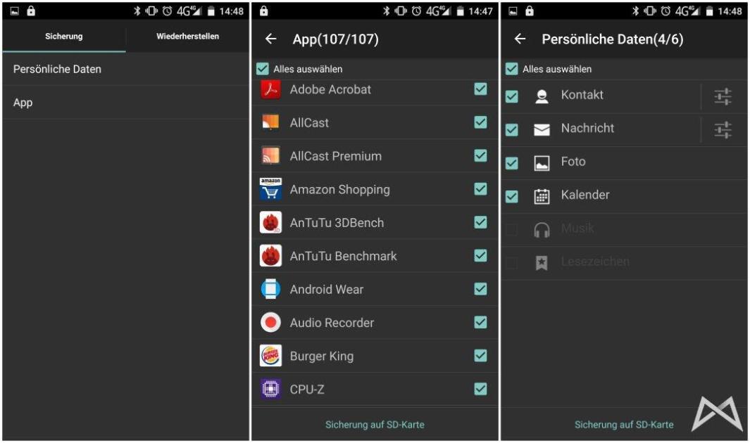 Elephone M2 Backup und Restore