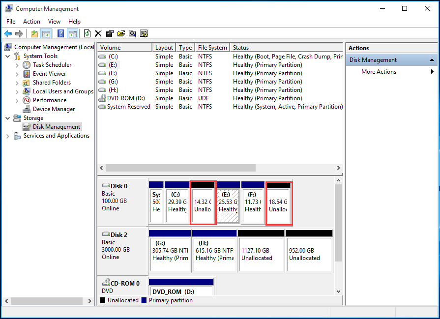 Free Merge Unallocated Space without Losing Data in Windows 10 MCT