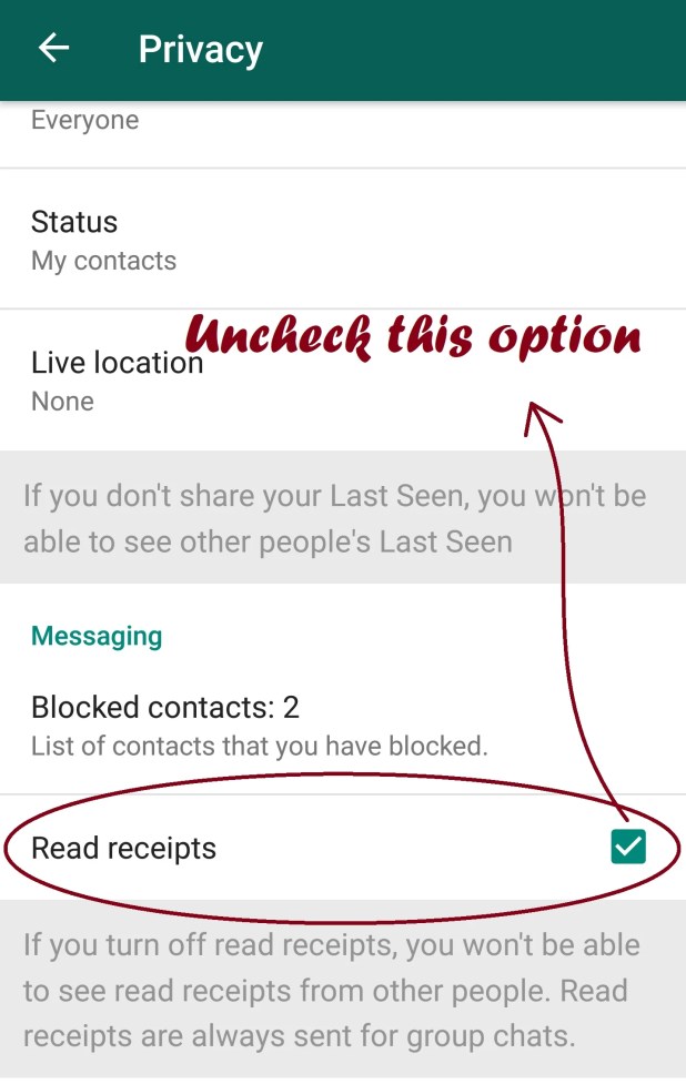 Disable Read Receipts