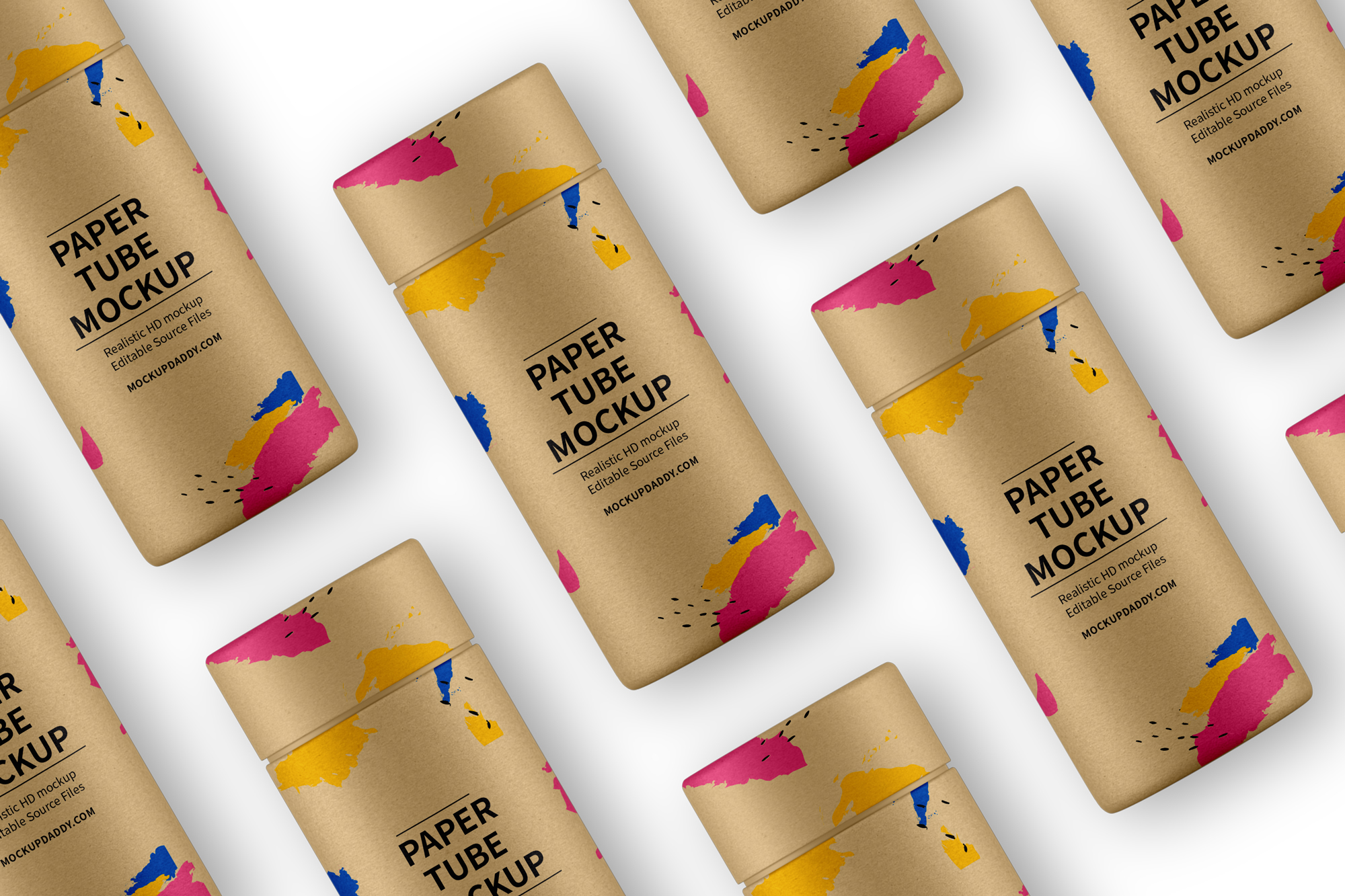 Free paper tube mockup psd to showcase your branding stationery design. Tileable Paper Tube Mockup Mockup Daddy