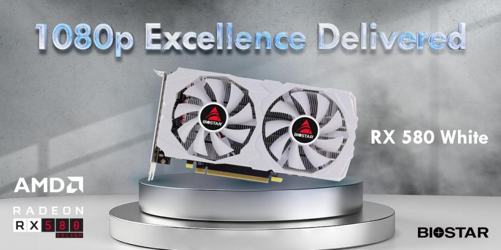 BIOSTAR New White RADEON RX 580 Graphics Card - Modders Inc