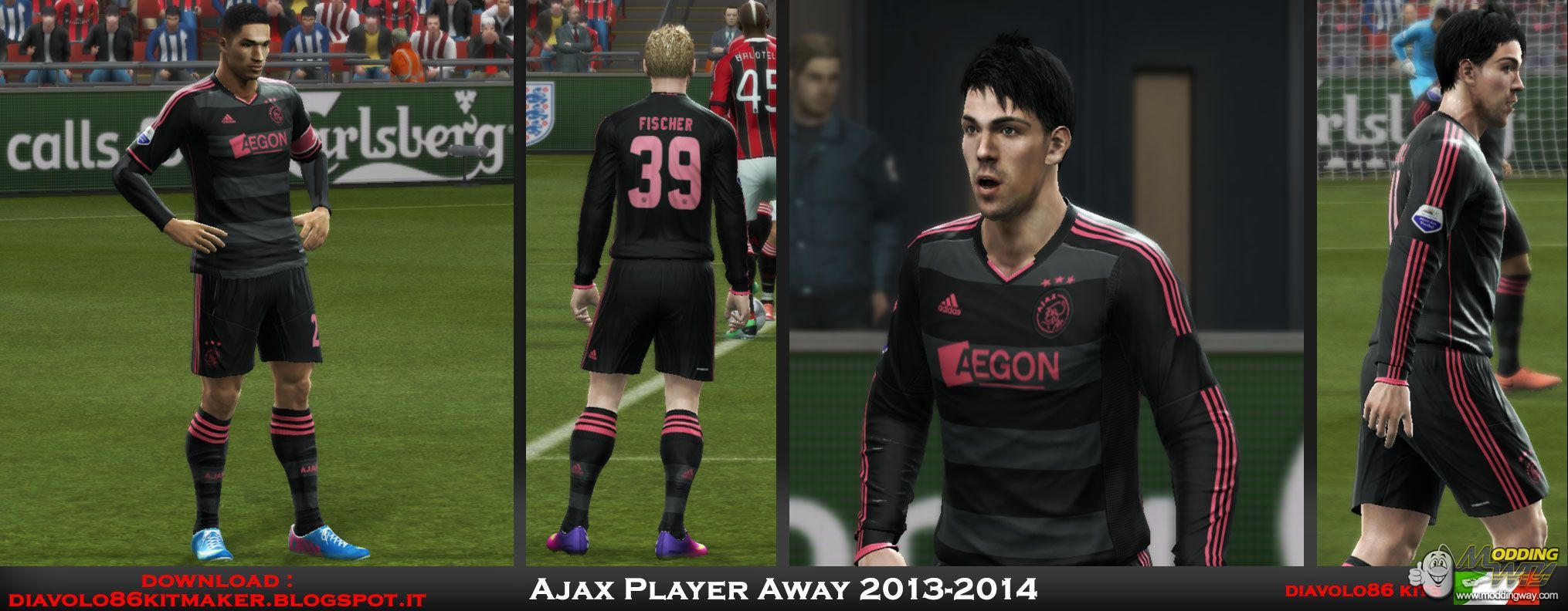 This kit can be used for pro evolution soccer 2013. Ajax Away Kit Gdb 2013 14 Pro Evolution Soccer 2013 At Moddingway