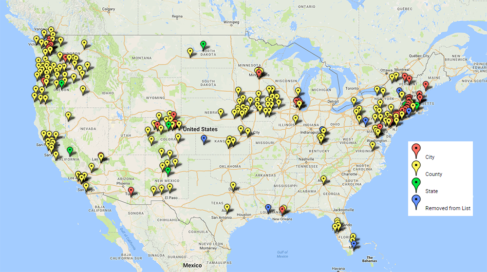 Sanctuary Cities Map The Modern State Sanctuary Cities Map 