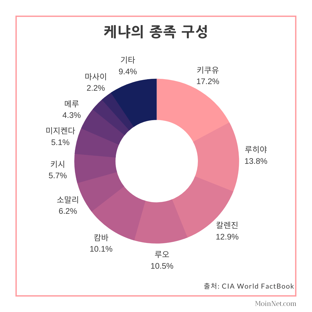 케냐의 종족 구성 분포 그래프