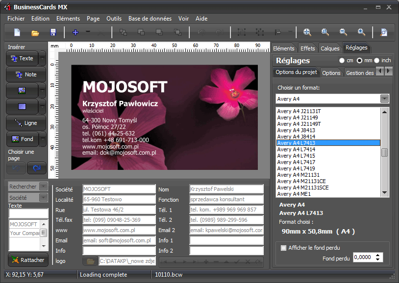 Businesscards Mx Logiciel De Creation De Cartes De Visite