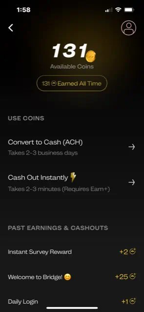 bridge money cash out