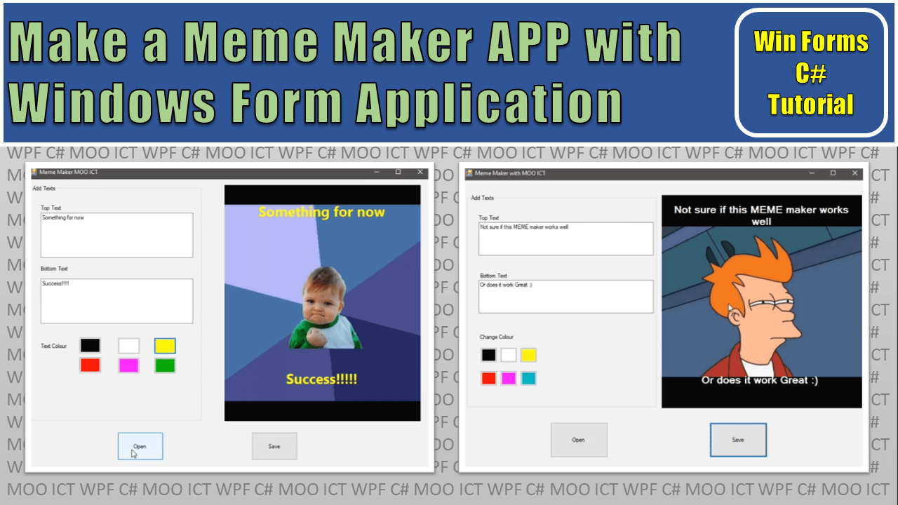 C# Tutorial – Make a Meme Maker App in Windows Form Application