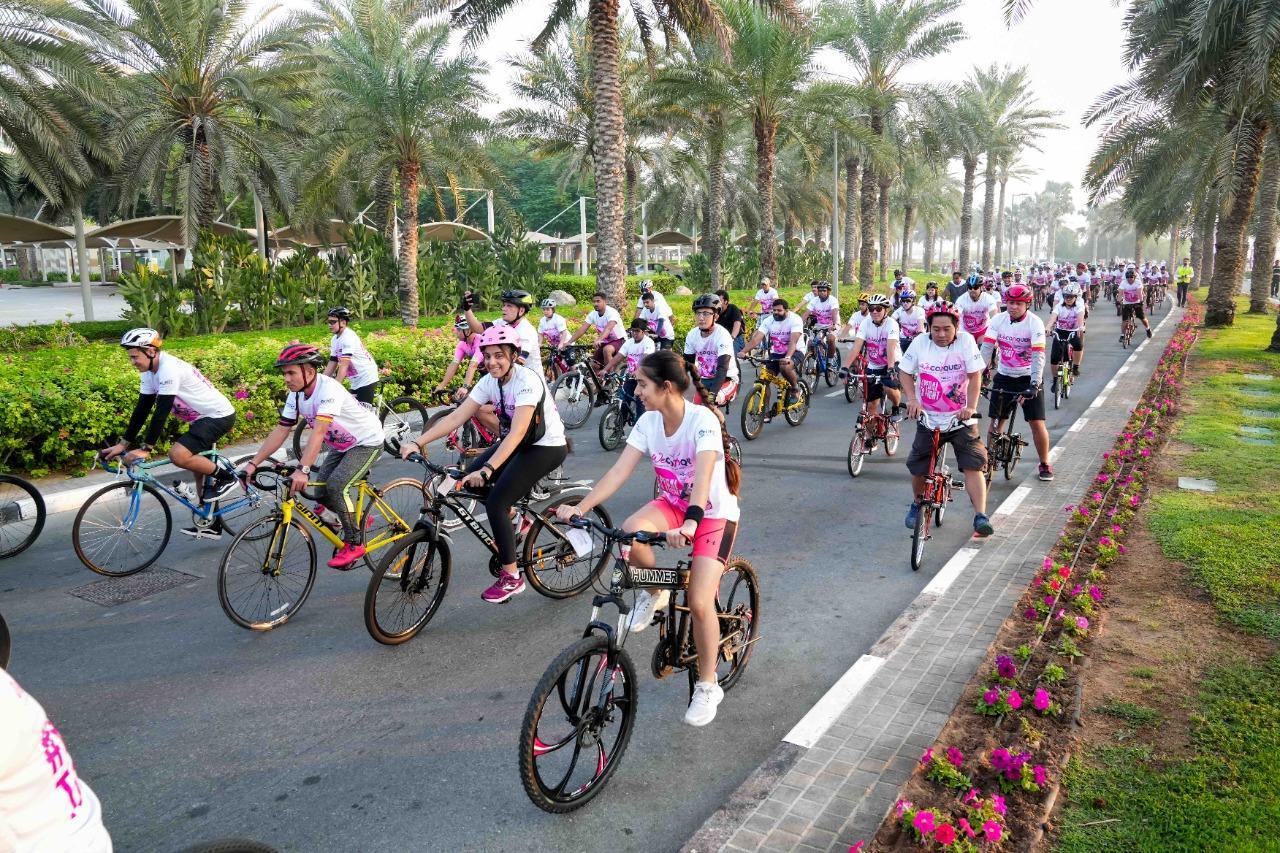 More than 500 cyclists ride to raise awareness at weconquer in dubai silicon oasis