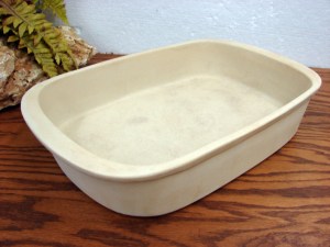 Pampered Chef Family Heritage Stoneware Open Deep Baker Roaster 16 x 10 x 3"
