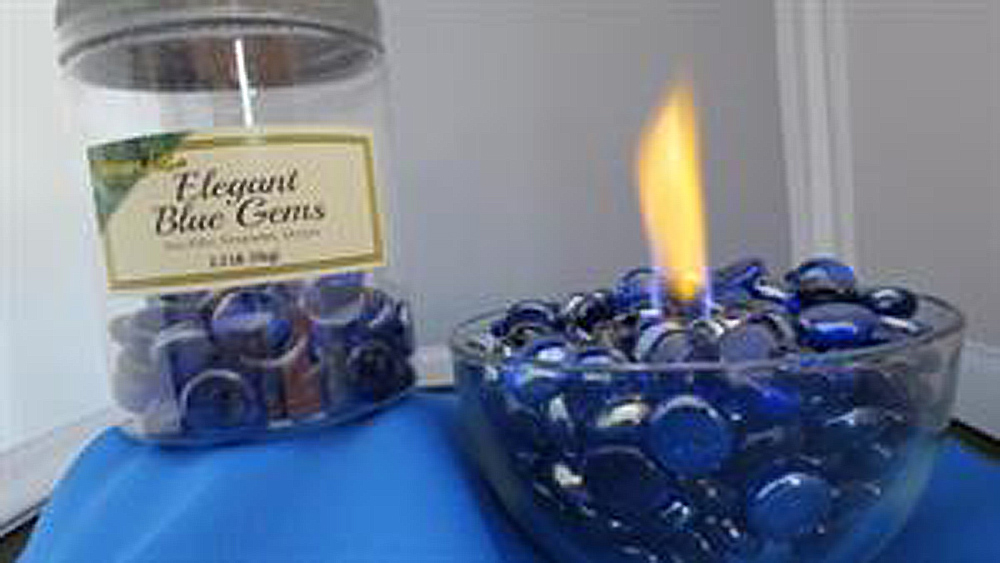 Fire bowl using Mosser Lee Elegant Blue Gems