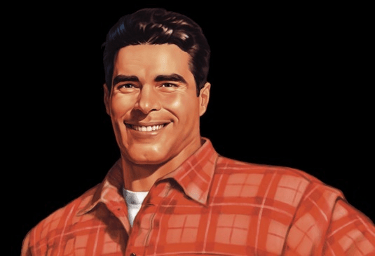 As you can see, there's no background. Brawny Man Mostly Muppet