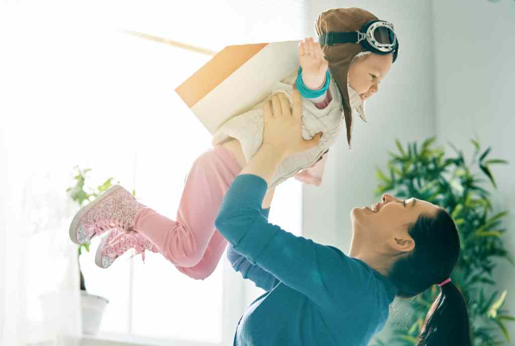 Mother and child playing