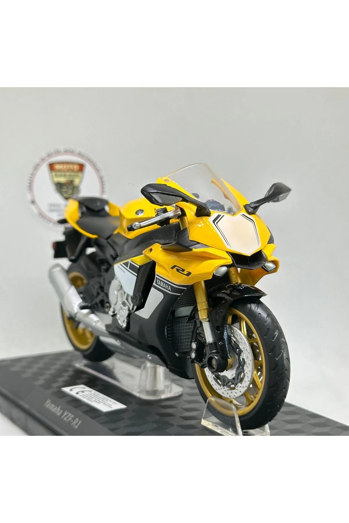 Yamaha YZF-R1 1:12 Diecast Motosiklet Model – Lisanslı Maisto Metal Maket & Koleksiyon (Sarı)