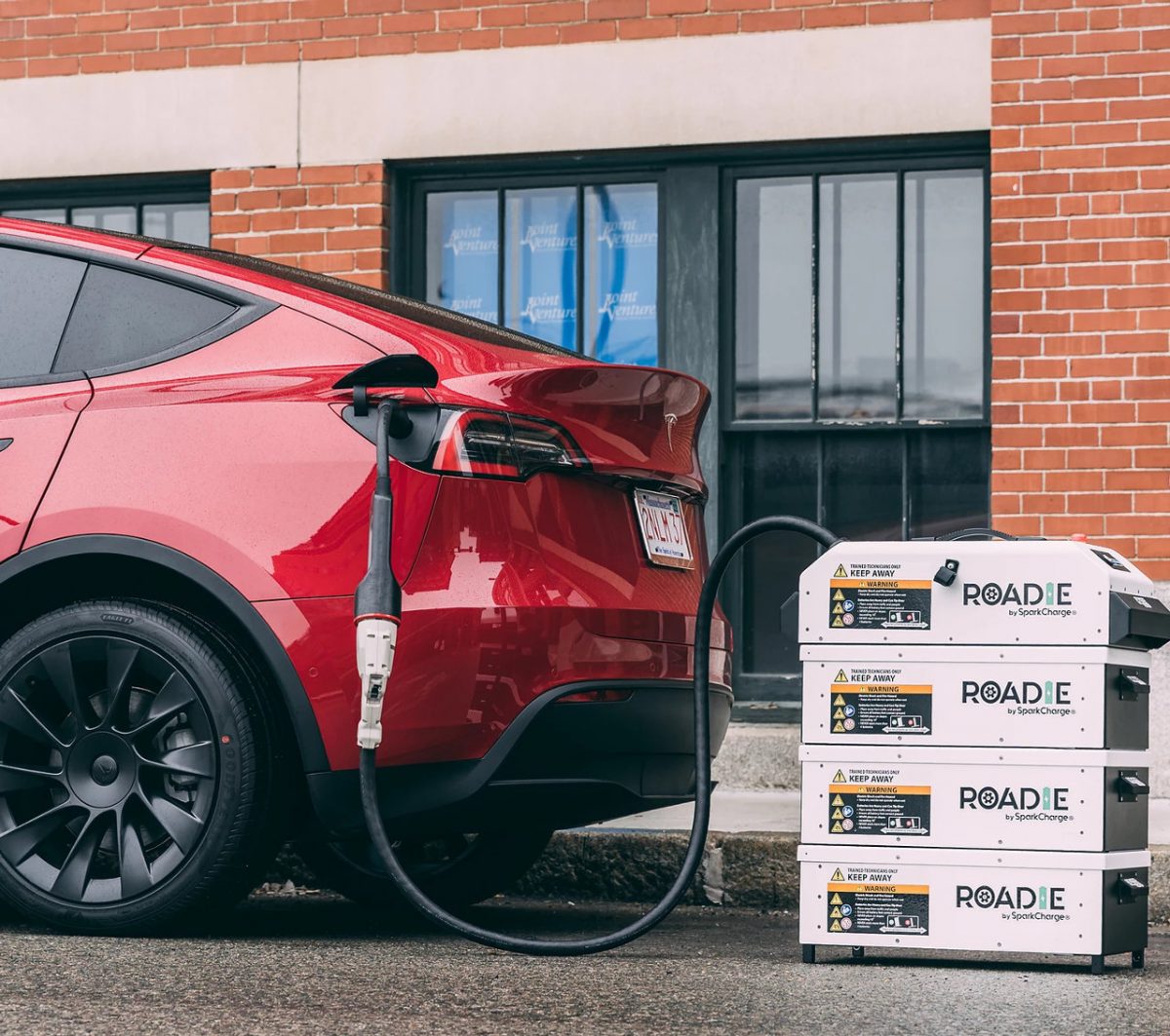 the sparkcharge roadie portable charger for electric cars on portable electric car charger shark tank