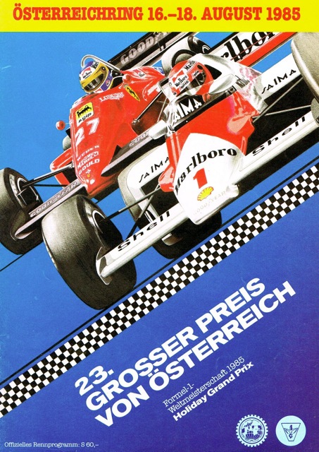 My Life In F1 Race Programmes Austria 1985 Motorsport Retro