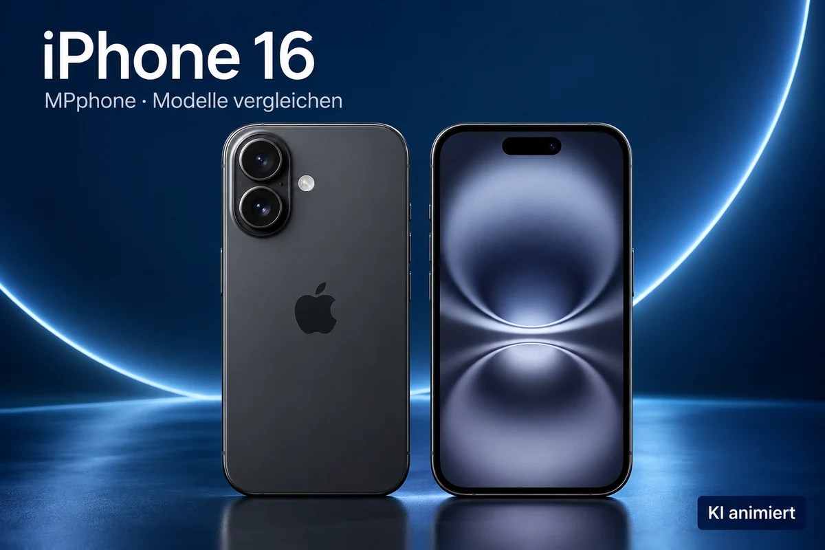 Apple iPhone 16 – MPphone-Modellillustration, KI animiert