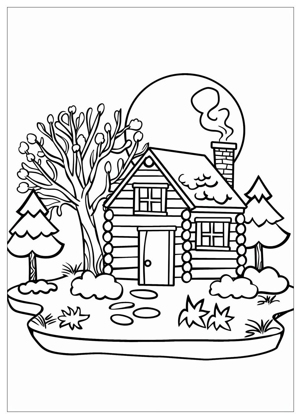 Cabin coloring pages